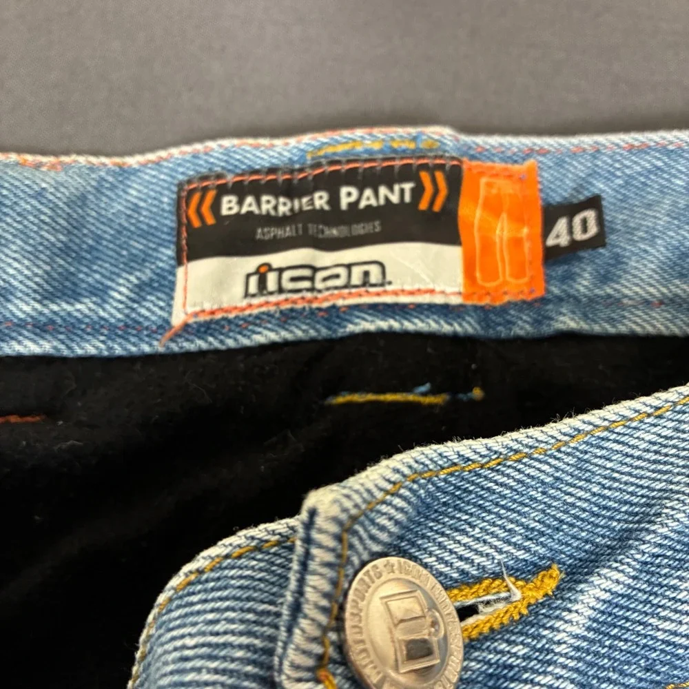 Icon Barrier Double Knee Denim Fleece Lined Pants Men's Size 40x33 Asphalt